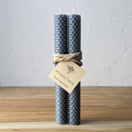 Cornflower Blue Honeycomb Beeswax Taper Candles