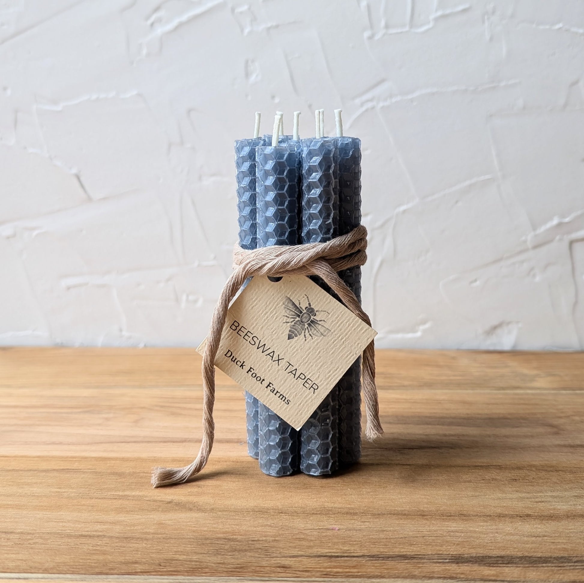 Mini Cornflower Blue Honeycomb Beeswax Taper Candles