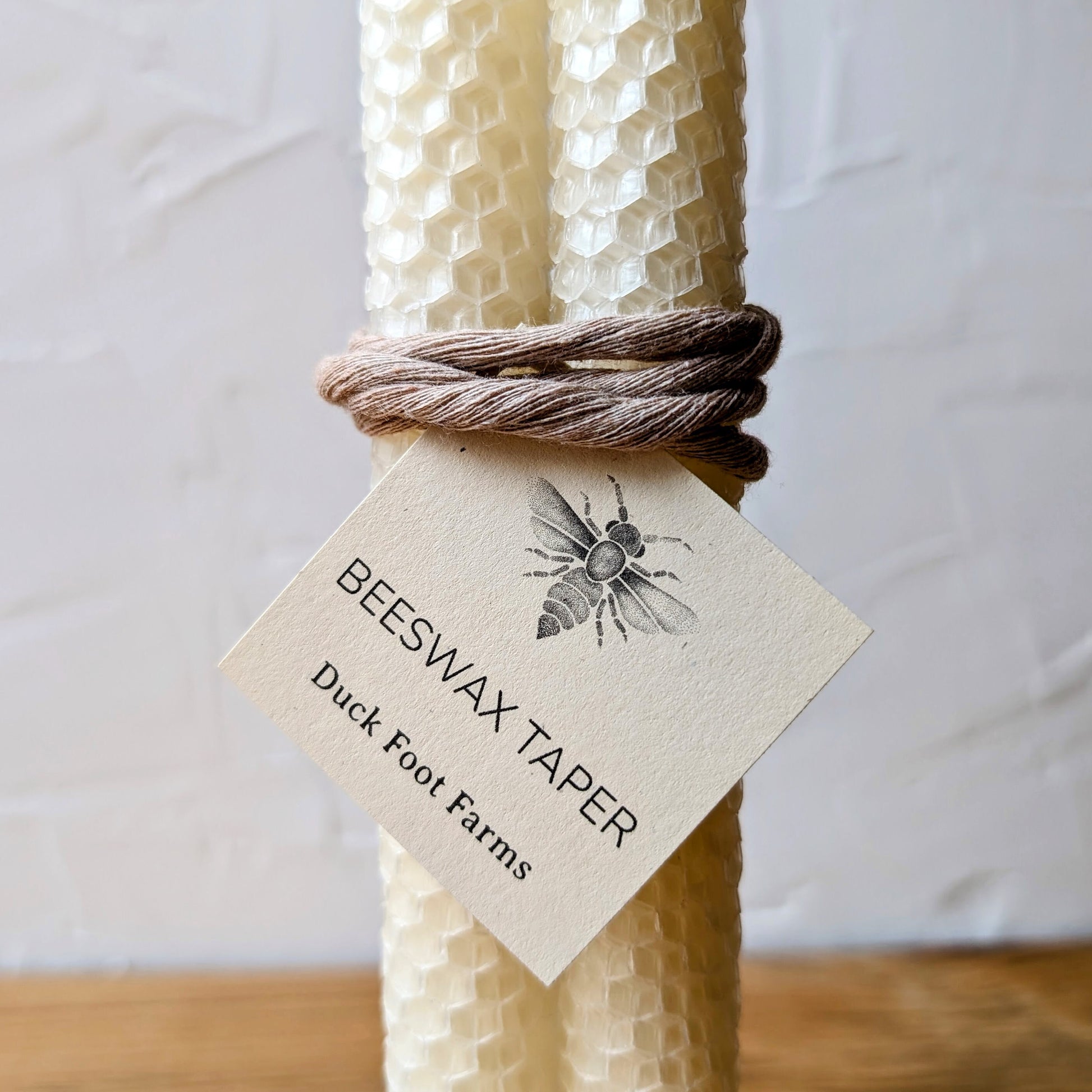 Ivory Honeycomb Beeswax Taper Candles