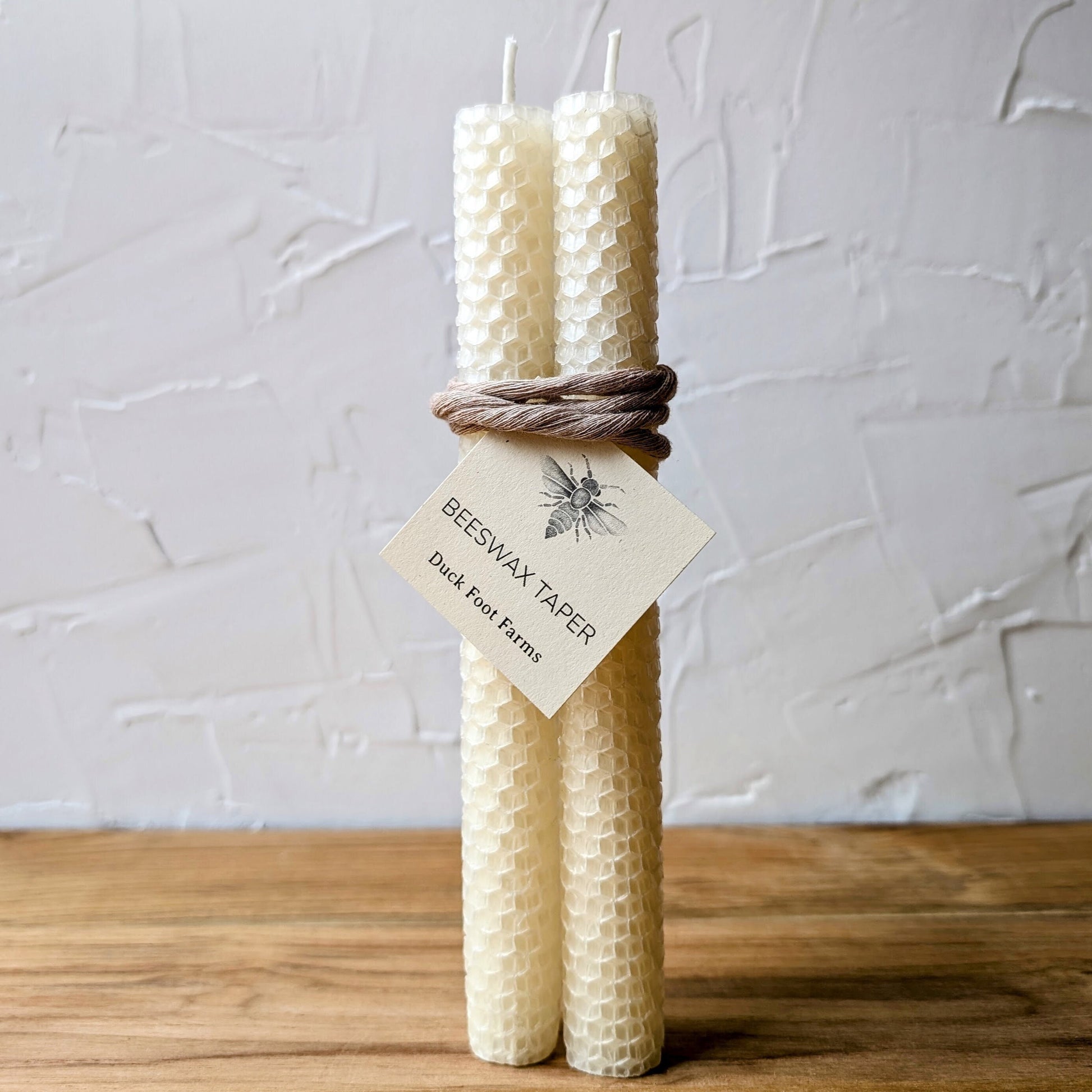 Ivory Honeycomb Beeswax Taper Candles